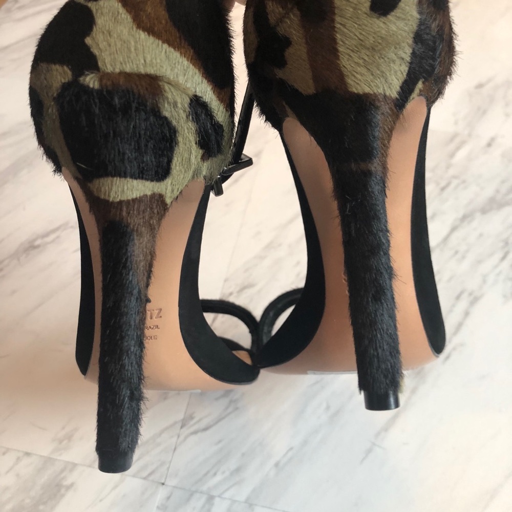 Schutz Nelita Camo Calf Hair Heel 7 - Picture 5 of 9